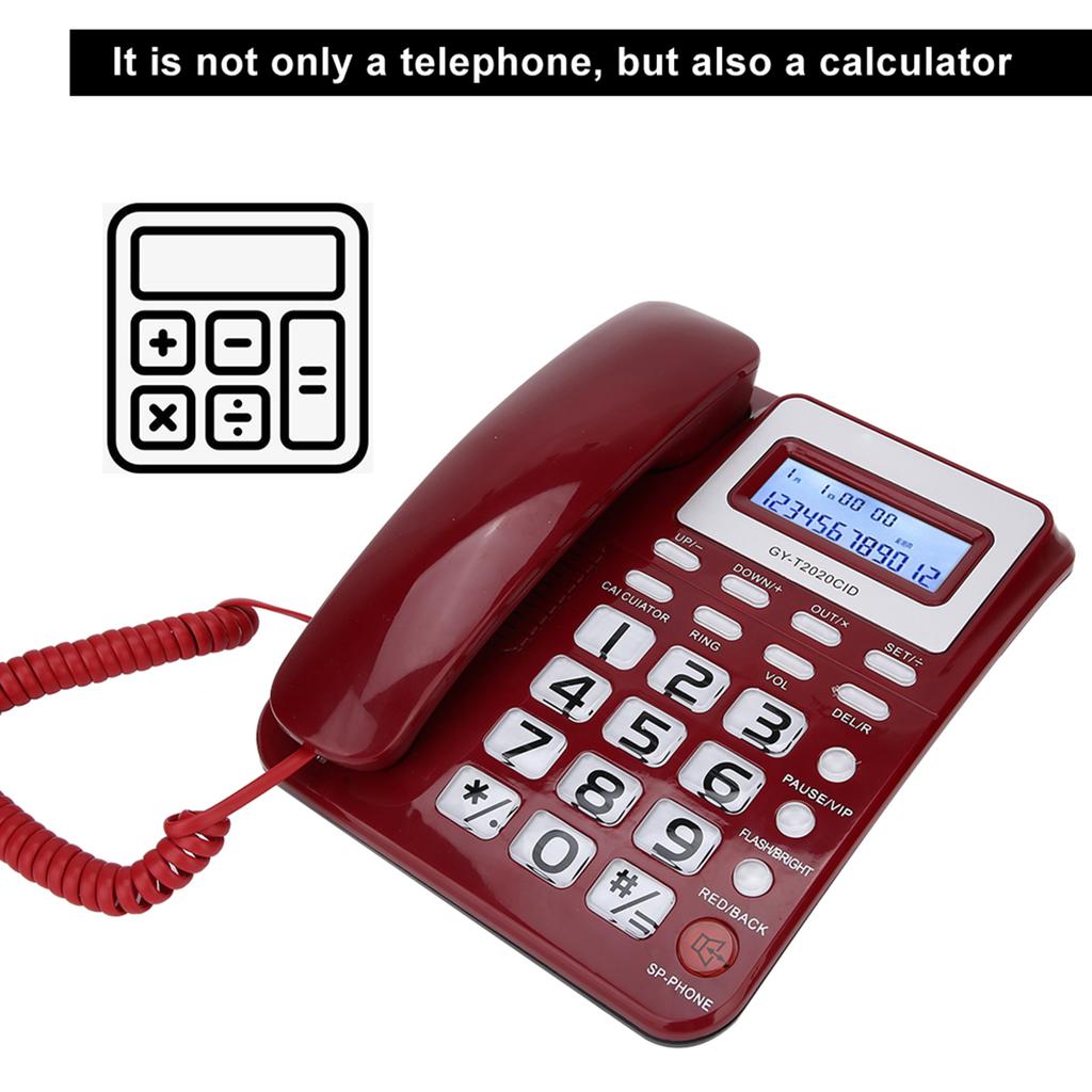 ABS GY T2020CID Wired Telephone with Speaker Caller ID Display Calculater