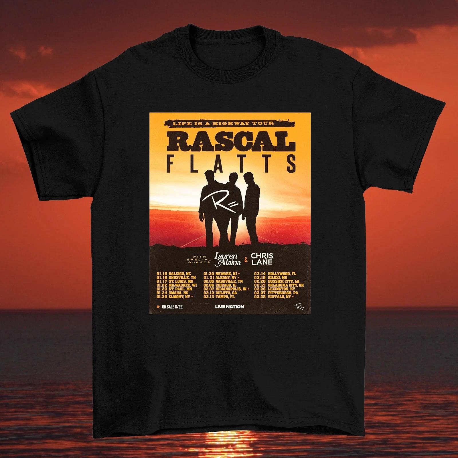 Rascal Flatts Comeback with 2026 LIFE IS A HIGHWAY TOUR T Shirt 2026 Springsummer new Fashion Pop music  Streetwear S