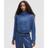 Scuba Oversized Kapuzenpullover mit halbem Reißverschluss Brilliant Blau
