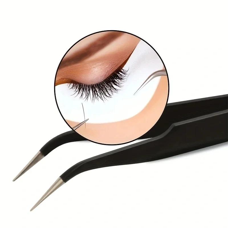 Stainless Steel Curved Straight Eyebrow False Eyelash Tweezers Nail Art Extension Makeup Tool Eeyelashes Tweezers