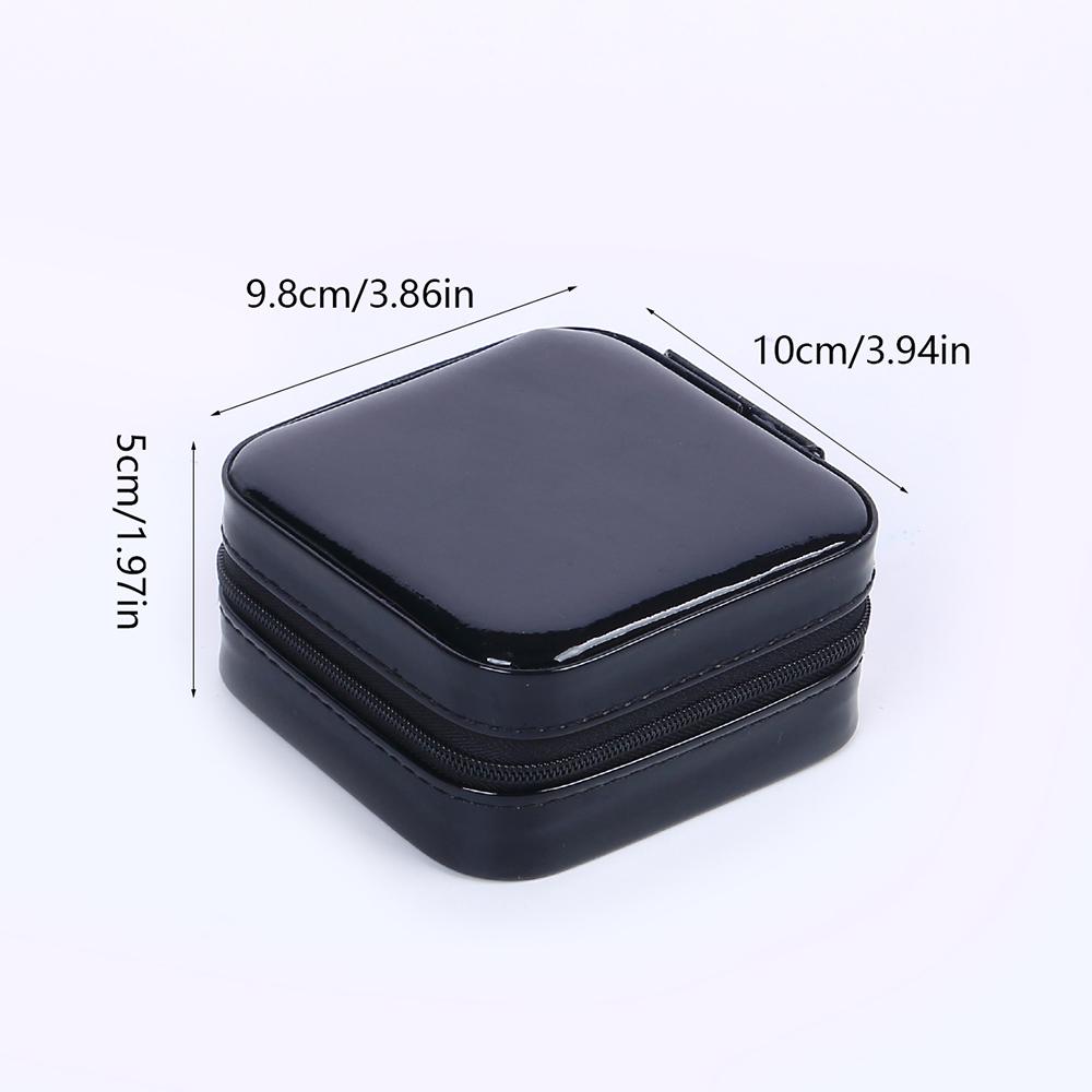 

Шкатулка для ювелирных изделий Портативный небольшой дорожный органайзер для ювелирных изделий Дисплей для хранения ожерелий, сережек, колец Подарочная коробка Необходимые вещи для путешествий чёрный