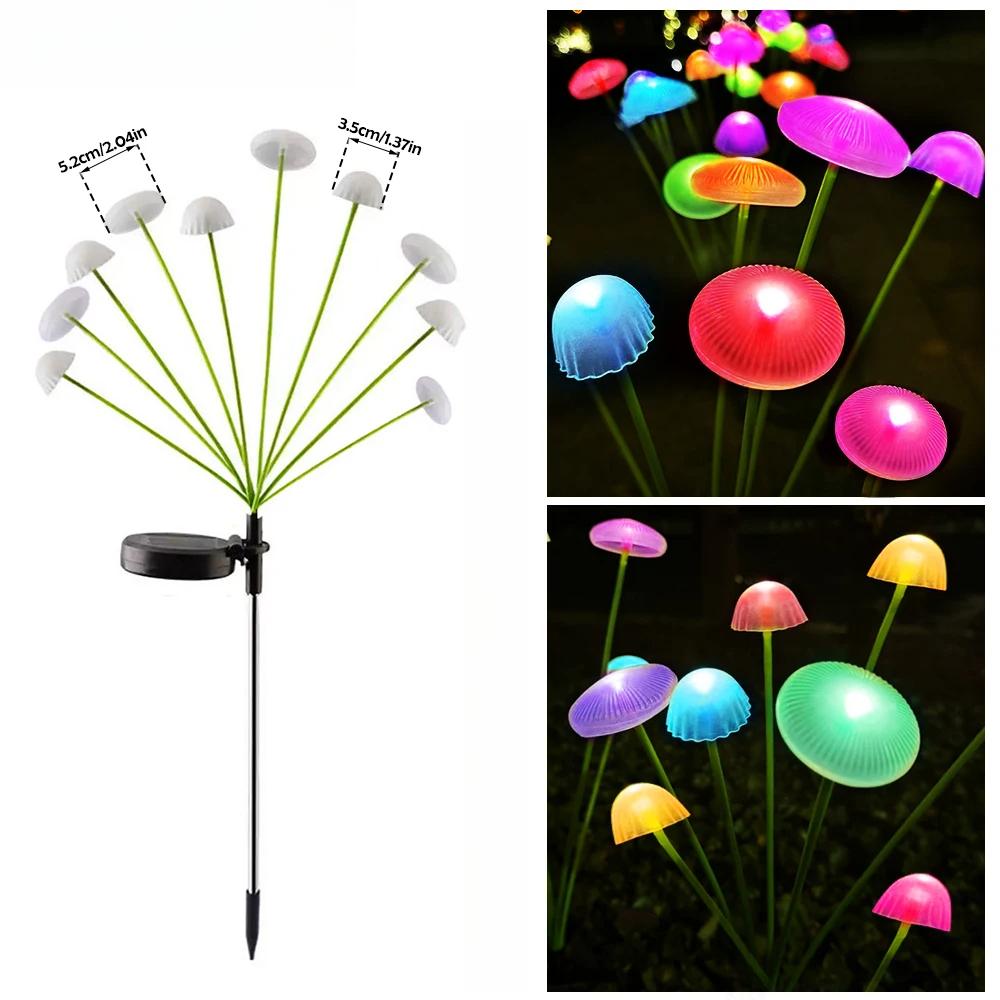 Solarbetriebene Quallen-Pilz-LED-Lichter IP65 Wasserdicht für Außen Gartenweg Weihnachtsfeiertagsdekoration Beleuchtung