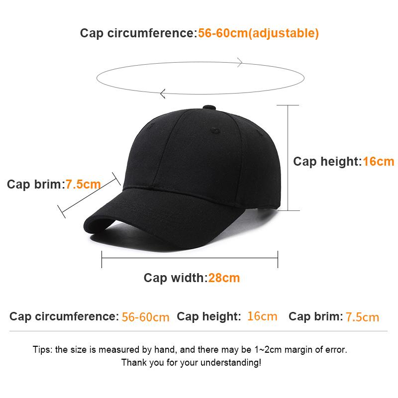 RongGuang Plain Fashion 6 Panel Classic Cotton Solid Color Unisex Baseball Cap Sports Cap Sun Hat for Outdoor Sun Protection