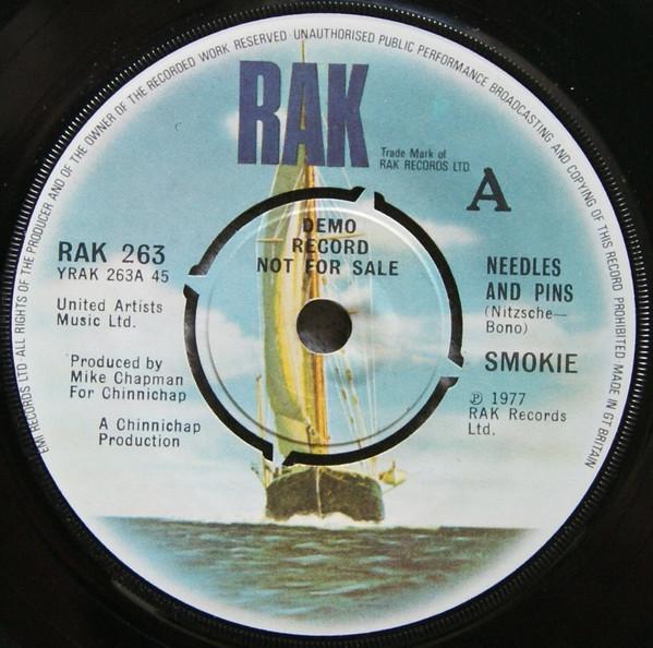 

7inch Record SMOKIE - Needles And Pins RAK263PROMO RAK 1977 UK Rock Used