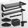 Black space aluminum towel rack, bathroom hardware pendant, bathroom towel storage rack, towel rack, bathroom accessories