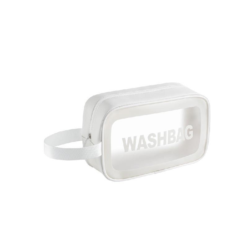 

Transparent PVC Three-Piece Waterproof Wash Bag - Portable, Large-Capacity Travel Cosmetic Storage.