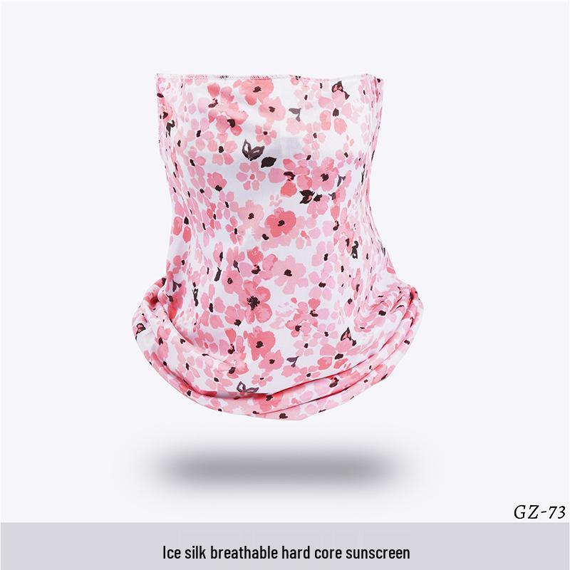 Ice Silk Ear-Hanging Face Mask - Breathable Sunshade & Neck Gaiter for Cycling & Sports