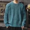 Men's Heavyweight Winter Cable Knit Pullover Sweater - Thick, Warm, Versatile Round Neck Knitwear