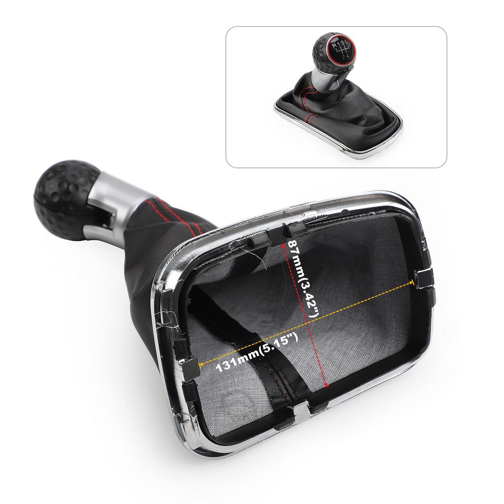 5 / 6 Speed Black Frame Gear Shift Knob Lever Gaiter Boot 1999-2004 12mm For Volkswagen VW Golf 4 IV MK4 GTI R32 Bora Jetta