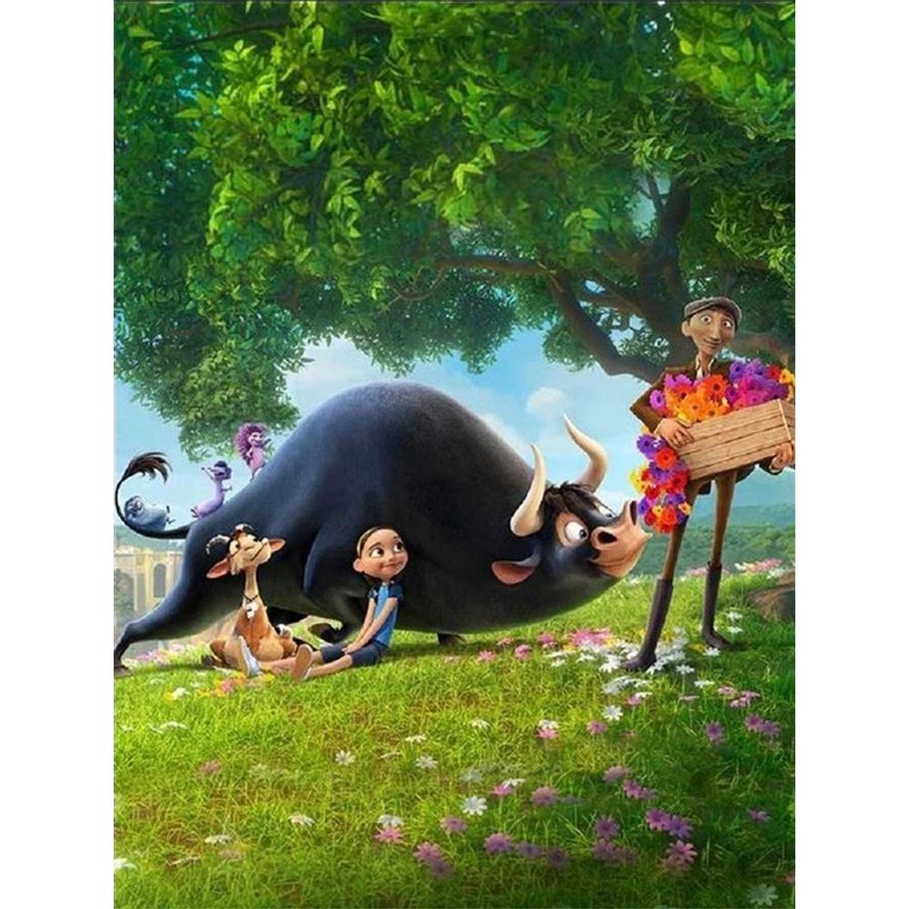 

Disney Diamond Painting of Bull Adventure 5D Rhinestone Mosaic Handmade DIY Cross-stitch Gift Home Decoration Round 20x30cm
