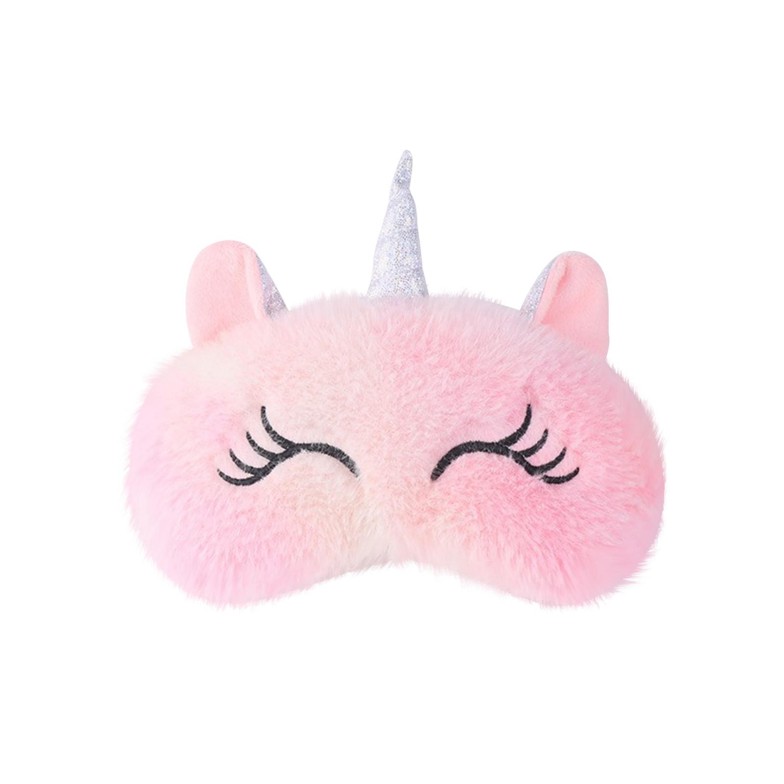 

Милая маленькая вышитая плюшевая маска для глаз, светонепроницаемая маска для сна, милая маска для глаз с ушками. One Size