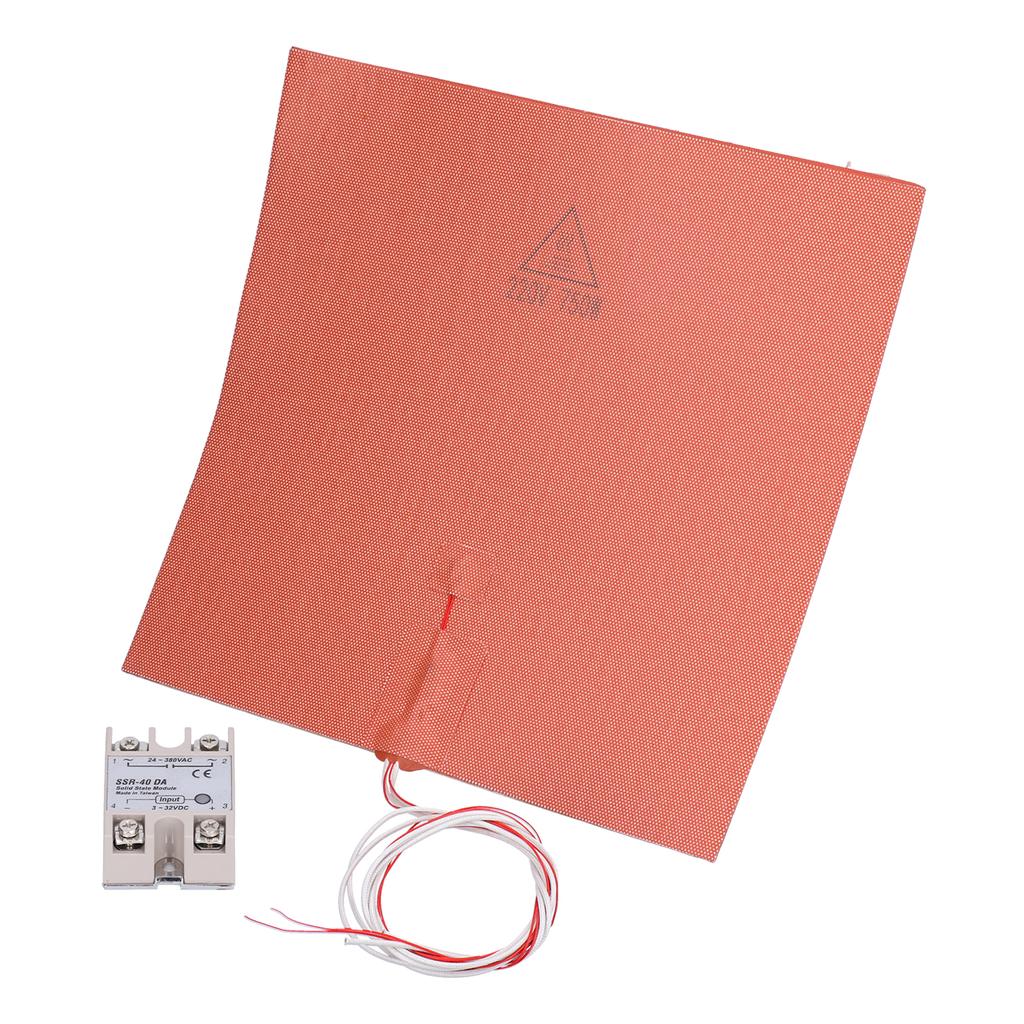Silikon Heizkissen Heizbett 330x330mm 220V 750W mit Solid-State-Relais für VORON 3D-Drucker