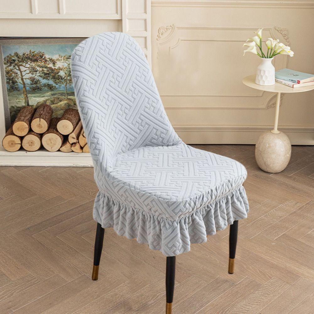 Dustproof Jacquard Arc Chair Cover Soft Chair Protective Case Curved Seat Cover  Restaurant