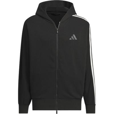 adidas FW24 Bežná Športová Séria Značkové Logo Pruhovaná Voľný Strih Bunda s Kapucňou Unisex Bunda Čierna JL6077