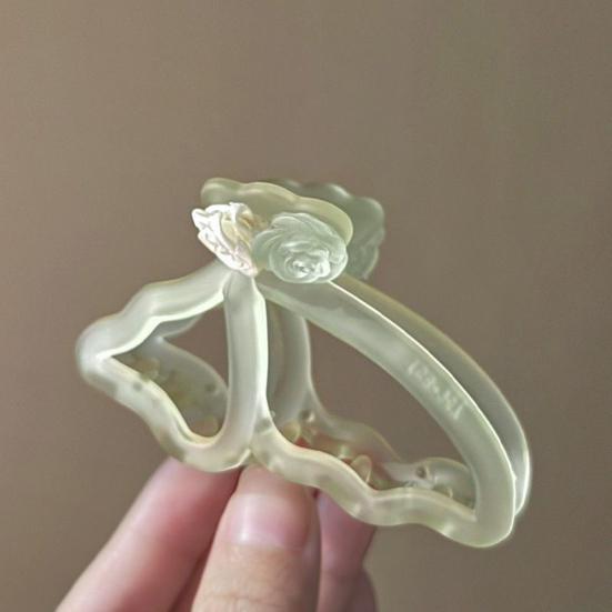 Hair Claw Hollow Butterflies Design 3D Rose Flower Decor Hair Clip Non-slip Teeth