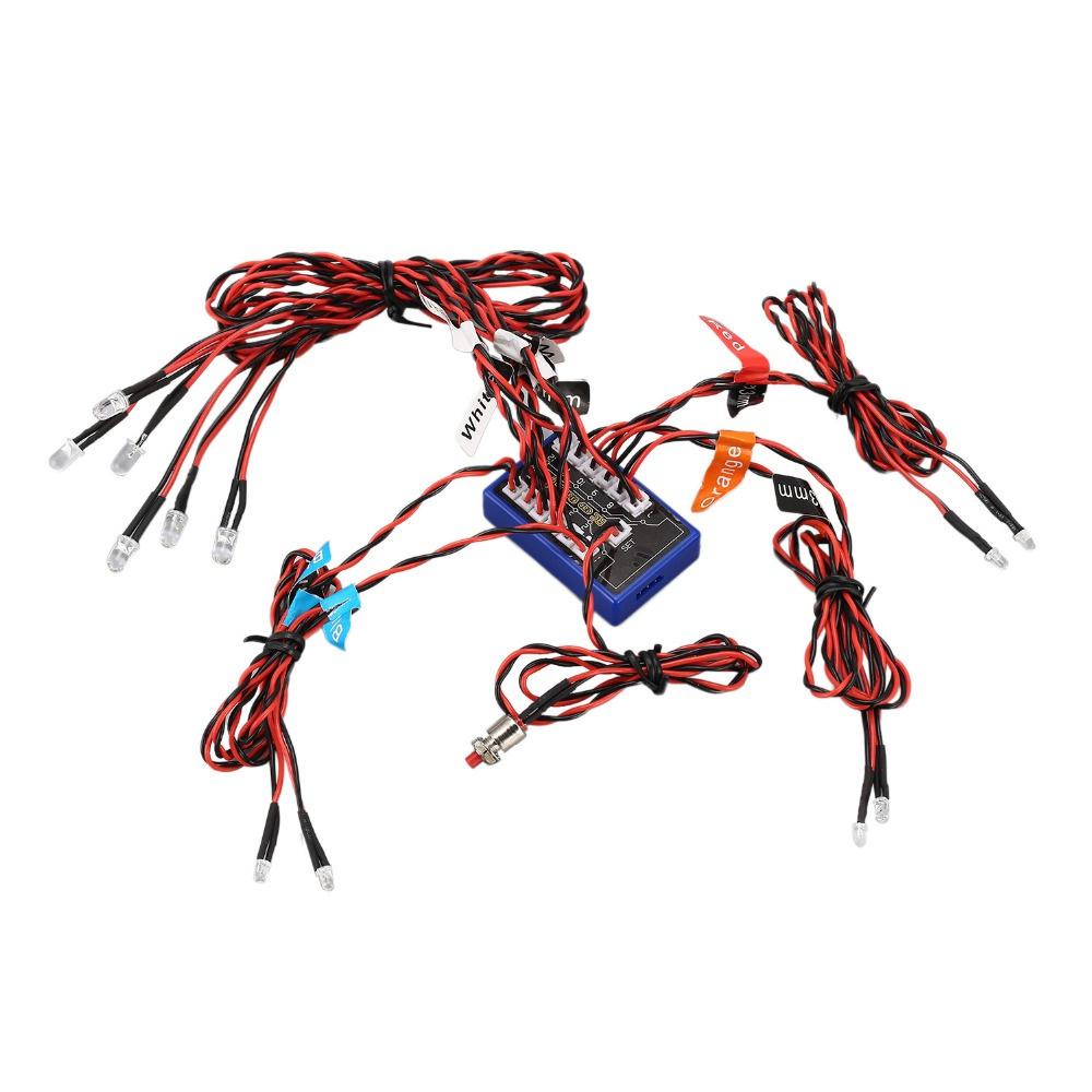 RC Remote Control Vehicle Light 1/10 Simulation Model Vehicle Light 12LED Flash-off Vehicle Light Set SCX10 Horizontal Running Light Set