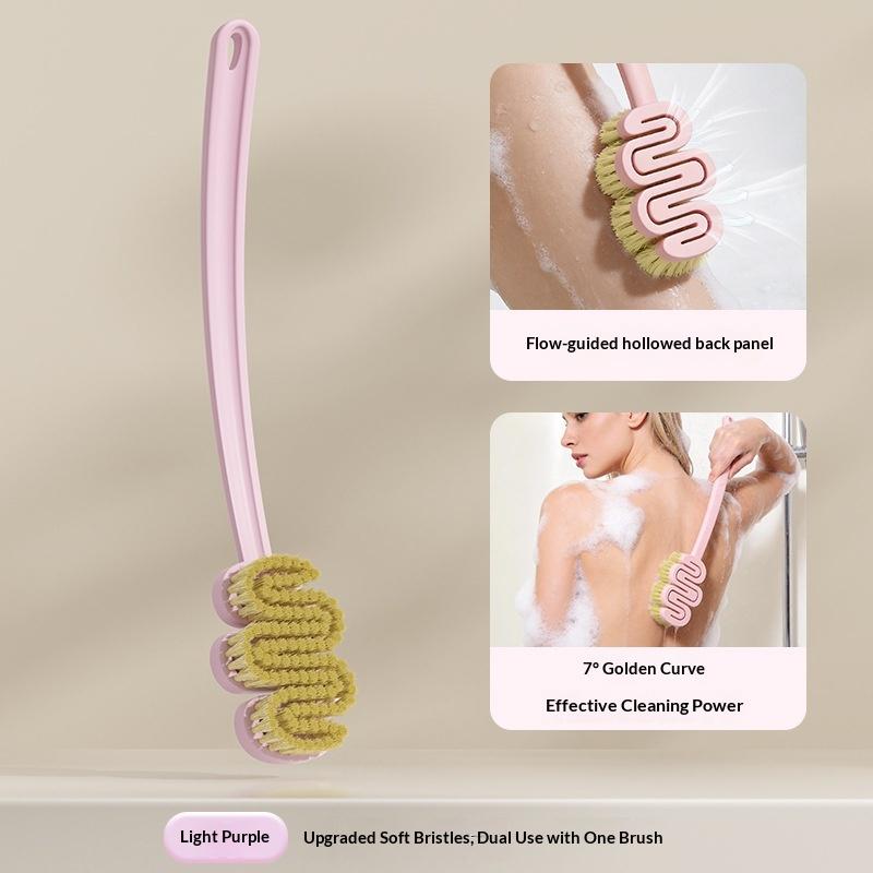 Long Handle Shower Back Brush With Soft Bristles Ergonomic Design For Daily Bathing Deep Exfoliating Skin Cleansing