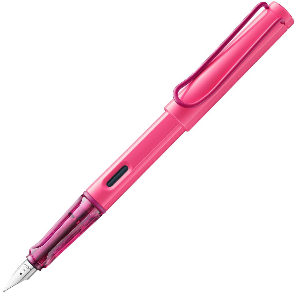 Lamy Safari Neon Pink Fountain Pen with Ergonomic Grip and Polished Steel Nib Ideal for All Writing and Calligraphy Includes LAMY T 10 Blue Cartridge