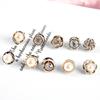 10Pcs Button Brooch Set  Pearl  Pin Coat Clothes Accessories