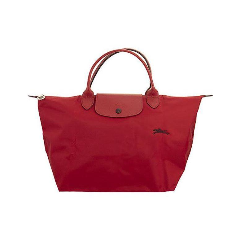 Longchamp Embroidered Logo Snap Zipper Closure Nylon Dumpling Tote Bag Women tote bags 1623619P47 Red