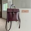 Minimalist Vintage Leather Backpack Women Soft Full-Grain Cowhide Daily Commute Large Capacity Oxford Lining