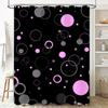 Red White Interlocking Circles Shower Curtain Home Decoration Waterproof Fabric For Bathroom Decor Large Size (72X84)