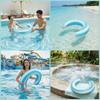 C-Shaped Floatage Striped Inflatable Hoop Bi-Color Water Lounger