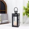 Black Metal Candle Holder Lanterns Decorative Hanging with Tempered Glass for Indoor Outdoor Weddings Party Garden Home Decor