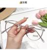 Men's and Women's Anti Blue Light Eyeglasses Ultra Light Retro Style Oval Spring Leg Eyeglasses Glasses Frame Fashionable High-definition Eyeglasses