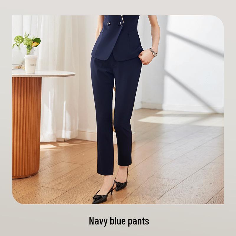 Women's Professional Flight Attendant Skirt Suit - Elegant Summer Workwear for Jewelry Stores & Hotels