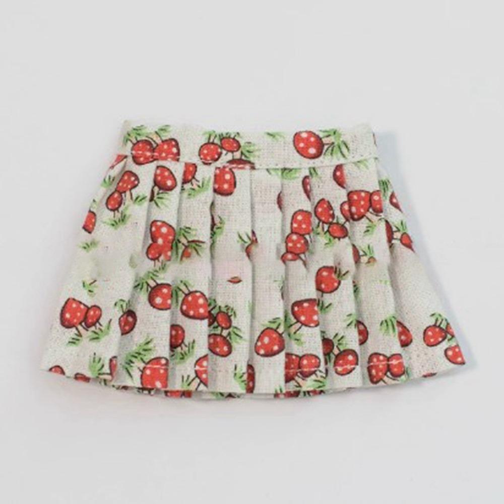 Handmake Princess Skrit Clothes Fashion Printed Plaid Dot Skirt for 1/6 BJD 30cm Dolls