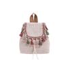 Bohemian Ethnic Style Woven Bag Fringe Backpack Large Capacity Leisure Holiday Straw Bag