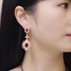 Indian Red Zircon Vintage Bridal Long Wedding Earrings Jewelry