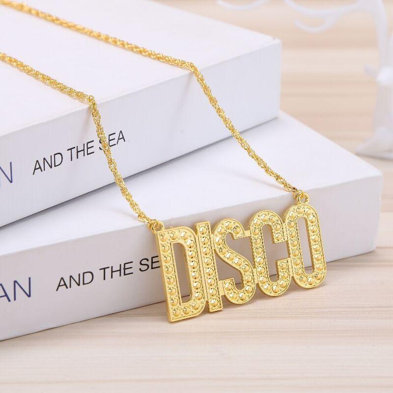 European and American New DISCO Letter Necklace Hip-hop Snake Bone Chain Jewelry 60CM