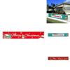 Weihnachtsbanner Partydekorationen für Innen- und Außenbereich 300x50cm Polyestergewebe