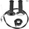 Twist Throttle Accelerator Handle Grips and Bent Cable Set for 50cc 110cc 1