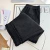 Plus Size Women Winter Fleece Thickened Lace Hem Wide Leg Casual Pants