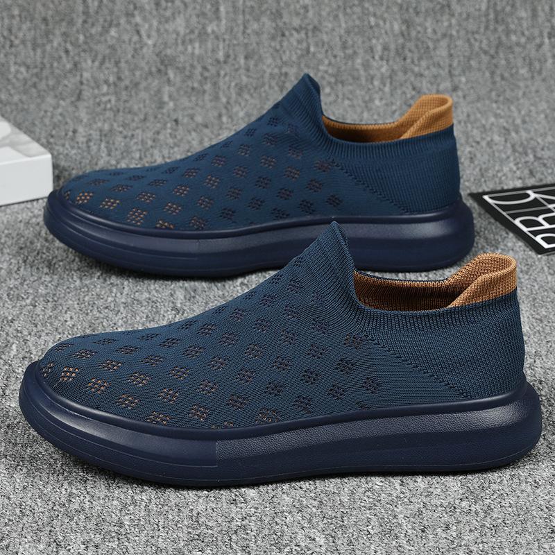 Feet fly-woven mesh breathable men's shoes middle-aged and elderly father shoes comfortable and lightweight outdoor sports and leisure shoes men