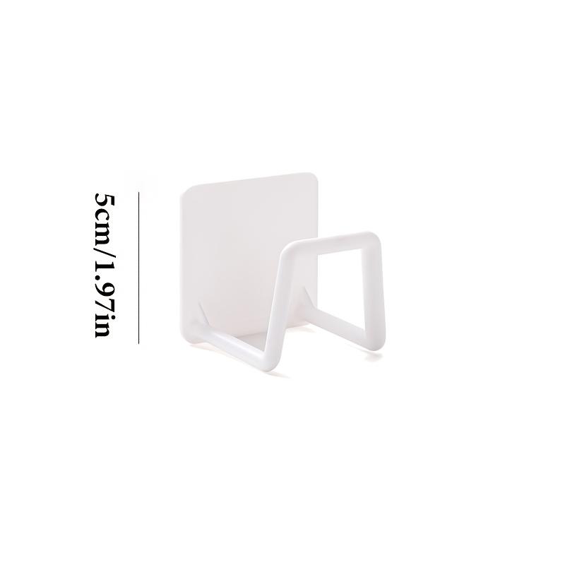 

1 шт. Белый держатель для губки и тряпки для кухонной раковины - Самоклеящееся крепление без сверления, Компактный органайзер с крючками для кухонных принадлежностей белый