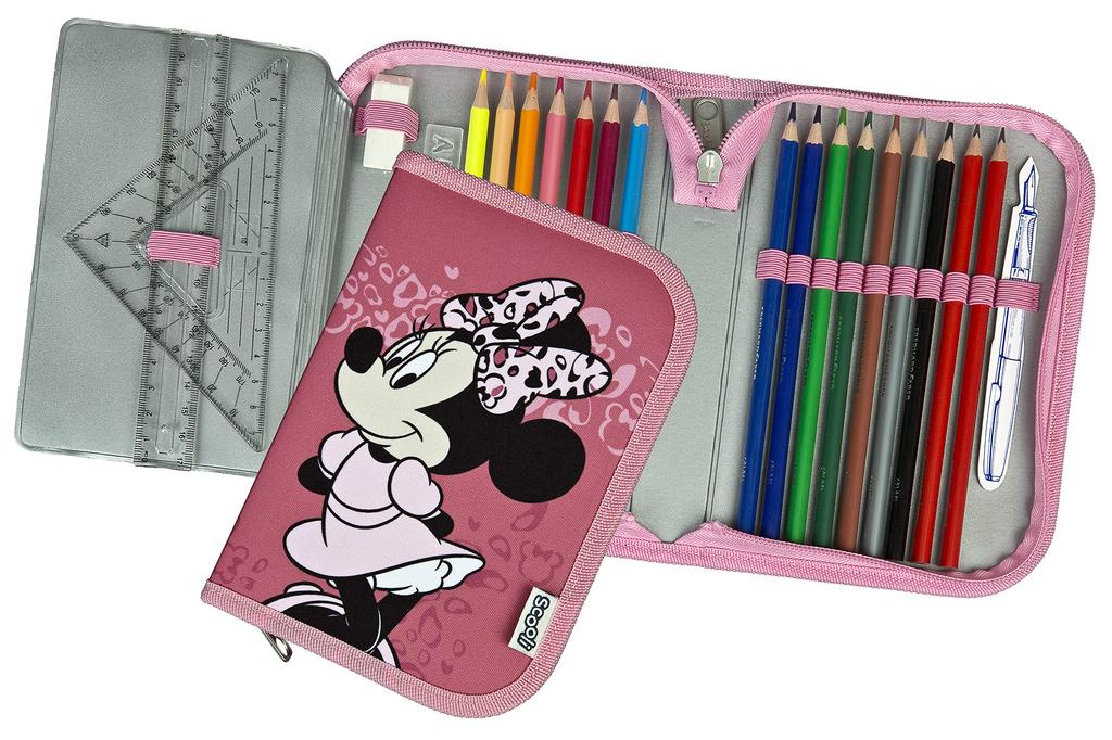 Disney Minnie Mouse Pencil 23 Dusky Free Size Case, Pens, Pink/Black,