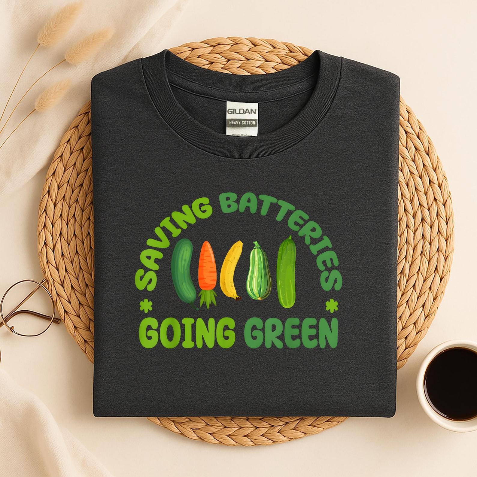 Saving Batteries Going Green t-Shirt, Inappropriate Tshirt, Gag Gift Exchange, Rude Girls Trip Joke t-shirt Swap, Prank Gift, Airport Swap M