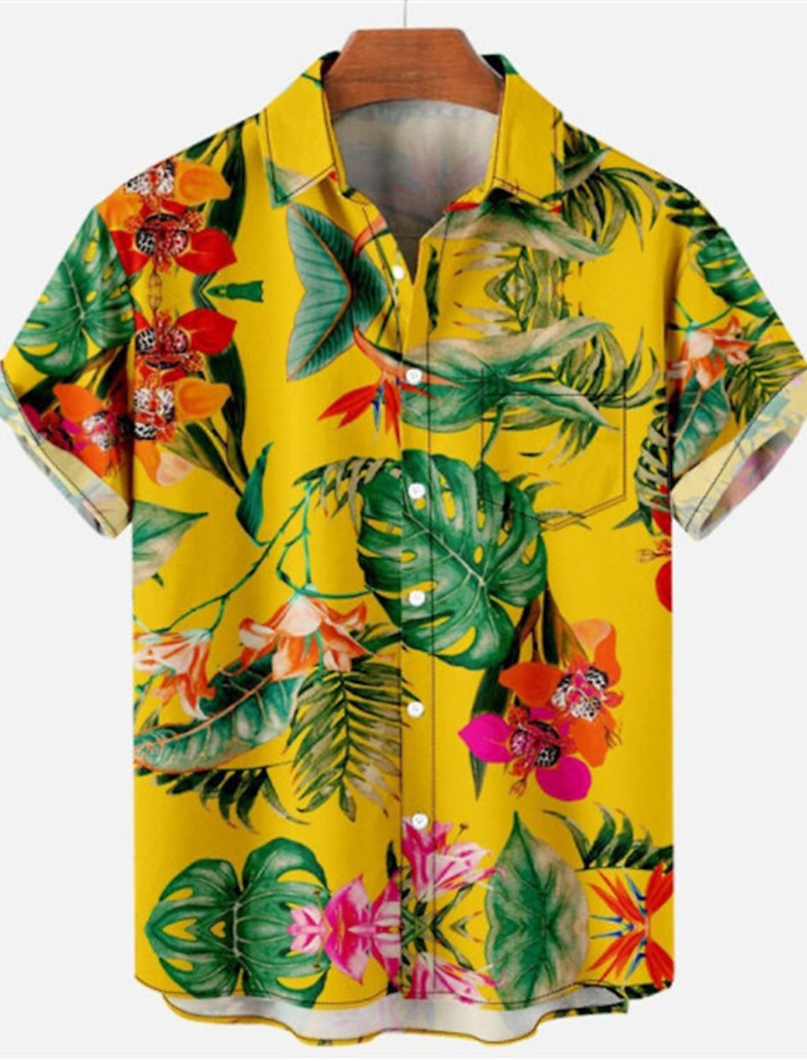 

Гавайська сорочка, леопардовий принт, повсякденний чоловічий топ з відкритим лацканом і короткими рукавами, модна сорочка Aloha 2XL