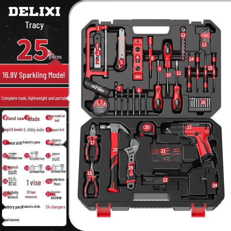 DELIXI Cordless Electric Drill & Screwdriver Kit CN plug (adapter included)