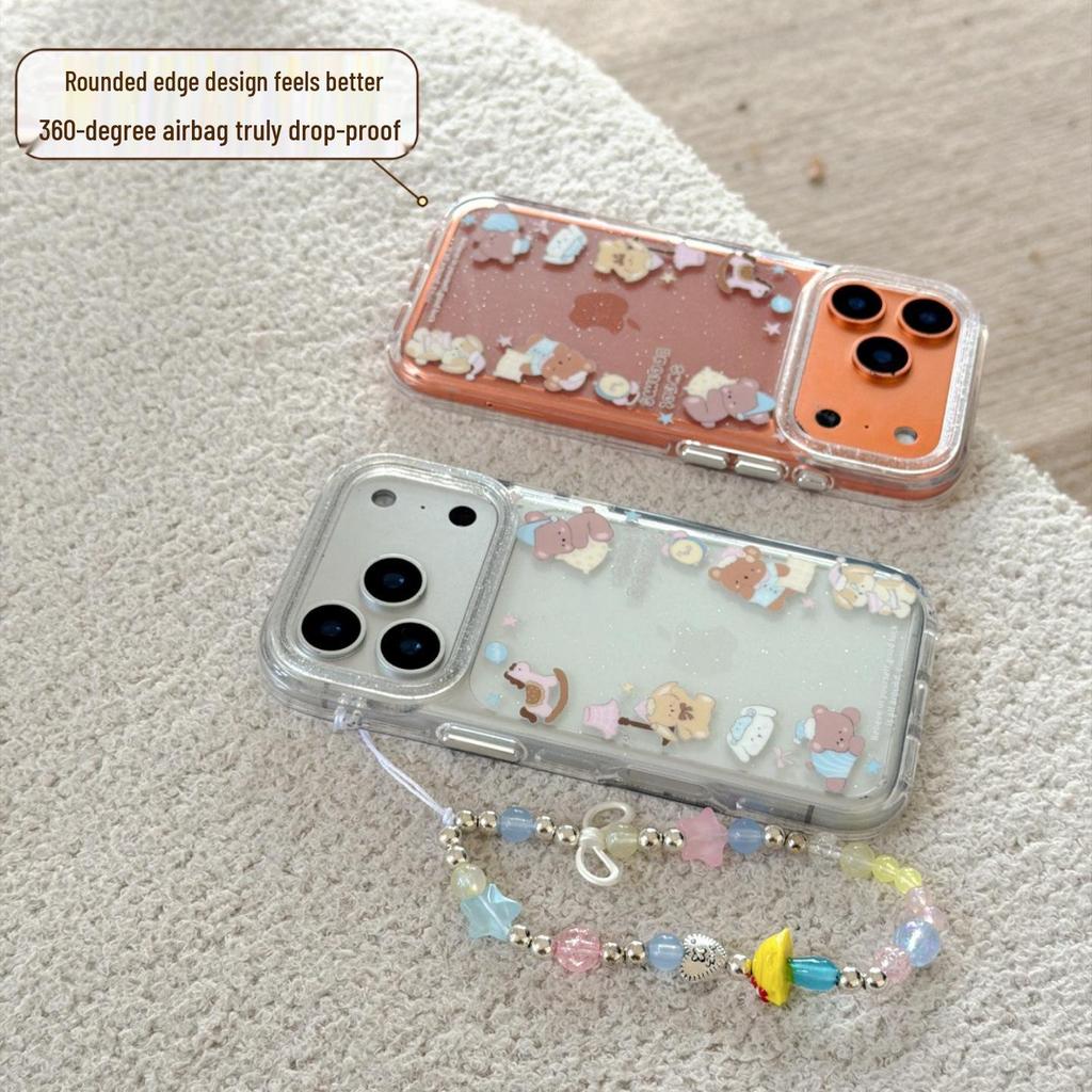 Ochronne etui na telefon Pajama Teddy Bear dla iPhone 13/14/15/16 Pro Max & Apple 17 Pro, okładka damska.