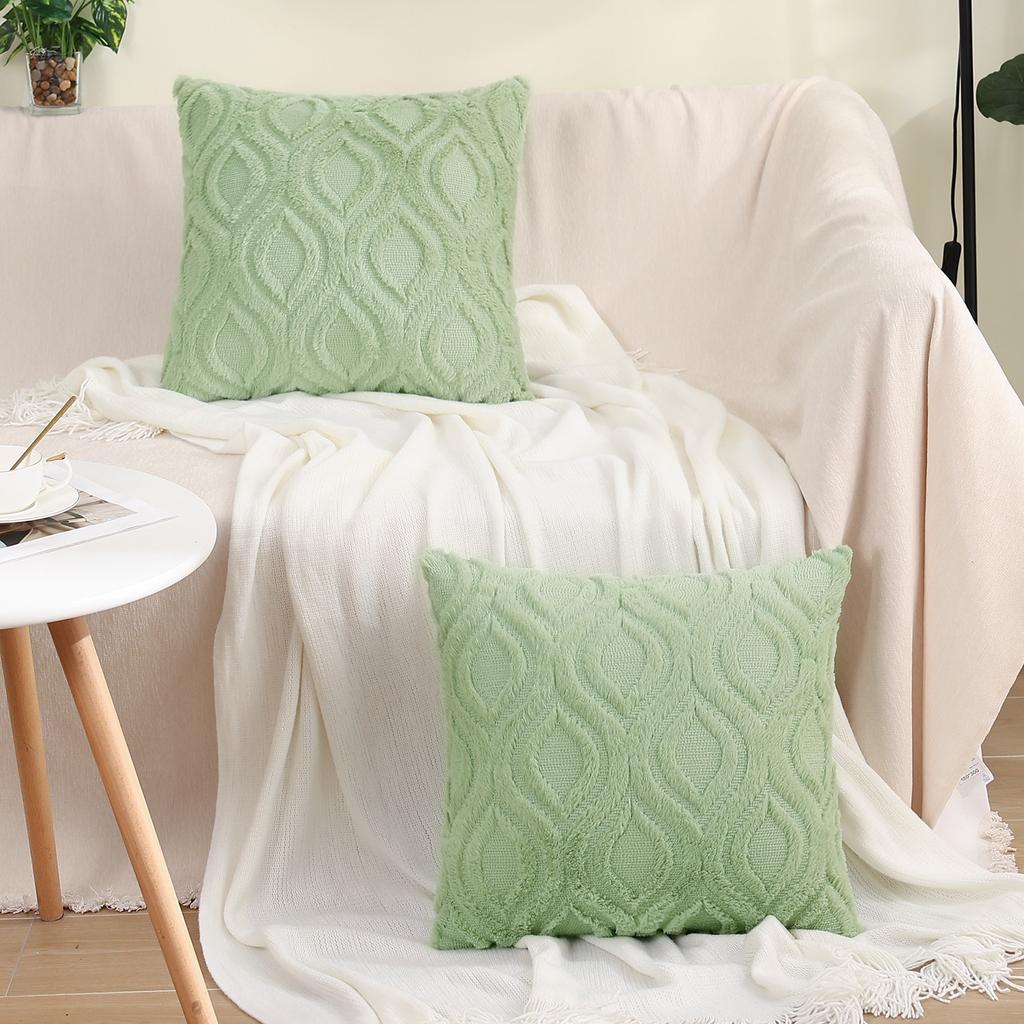 HAPIHAPPY Kissenbezug 45X45 2er-Set Kissenbezug Plüsch Sofa Dekokissenbezug Weich Luxus Für Wohnzimmerdeko