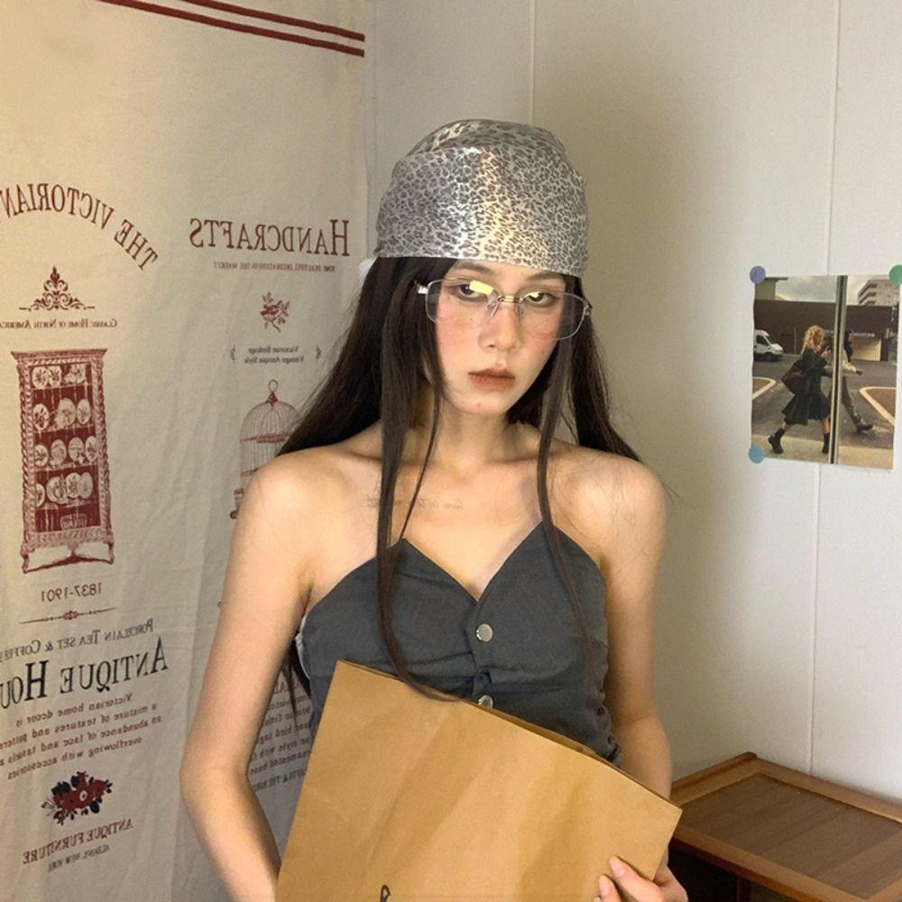 Y2K Triangle Scarf Printed Punk Bandana Simple Hair Scarf  Female