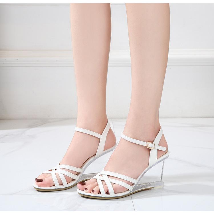 2020 летняя новая летняя женская обувь с пряжкой One Word — фото 14