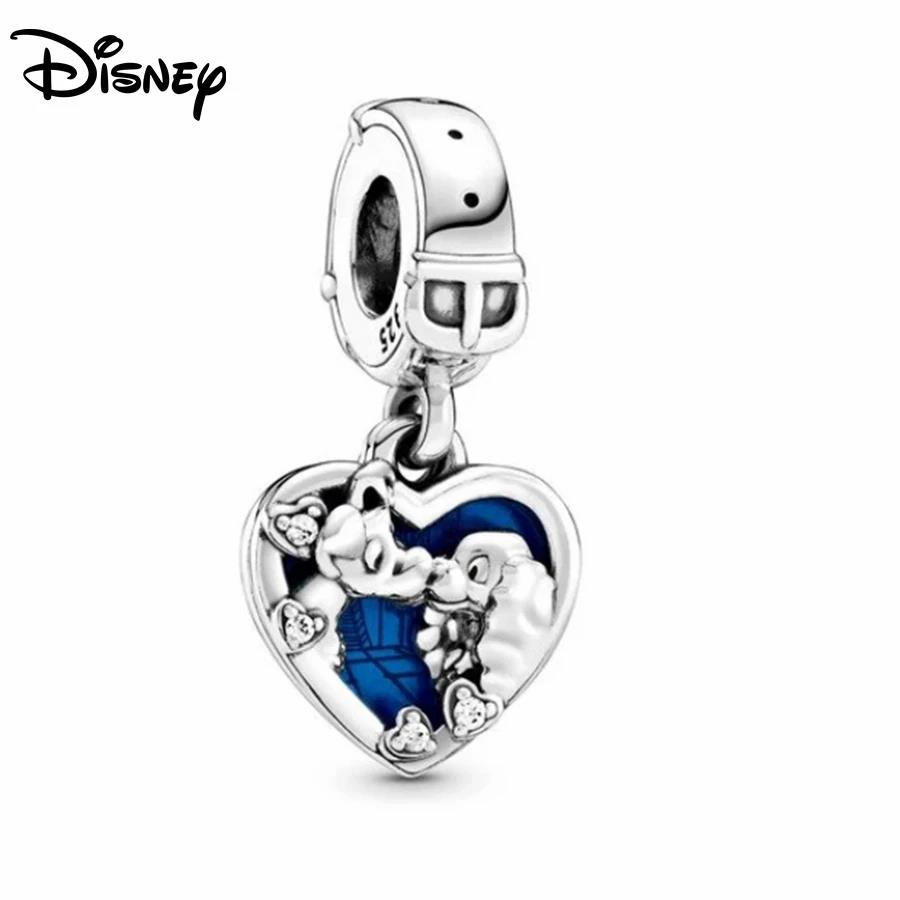 Disney 925 Silber Minnie Stitch Winnie Puuh Anhängerperle geeignet für originales Damenarmband DIY Schmuck Geschenk