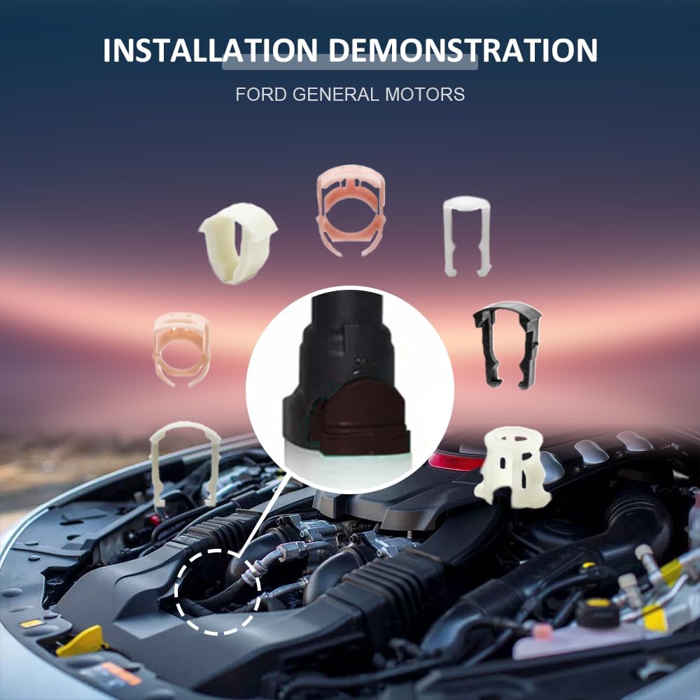 Fuel Line Clips, Auto Clips Replacement Kit, Fuel Line Clamps, Fuel Line Retaining Clip Box, Refrigerant Line Clip, 3/8 & 5/16 Fuel Line Retaining