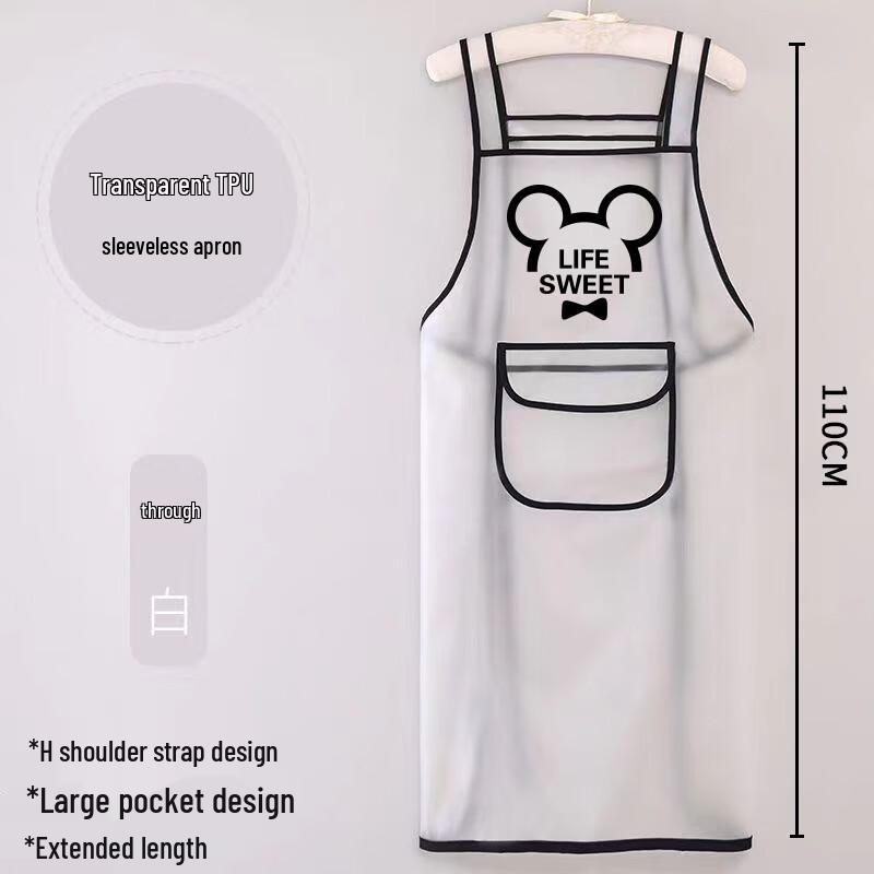 Three Dolphins Transparent TPU Waterproof Kitchen Apron